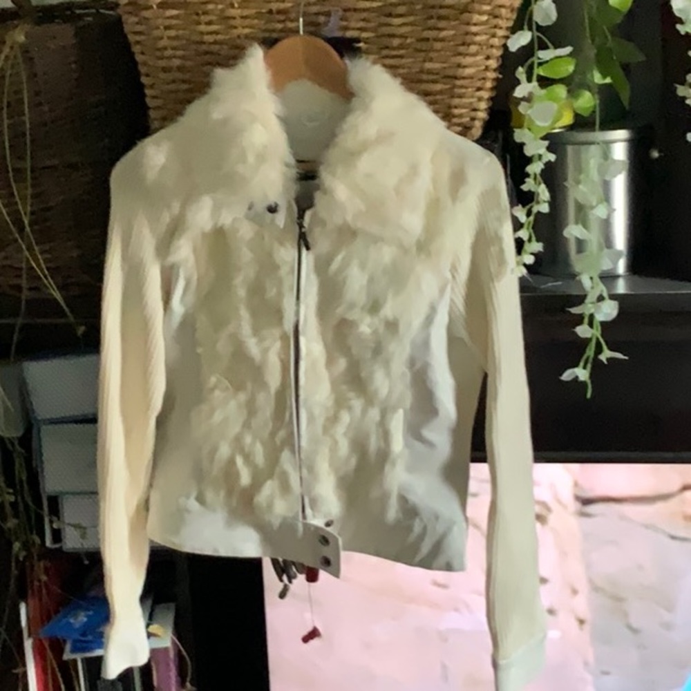 Seems like leather with Rabbit Fur Full zipper